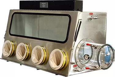 819 SS GB Edelstahl Glovebox mit 4 Handschuhen