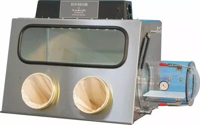 Edelstahl-Glovebox, 2 Handschuhe, Transferk., 1020×740×690 mm, chem... Edelstahl-Glovebox, 2 Handschuhe, Transferk., 1020×740×690 mm, chem...