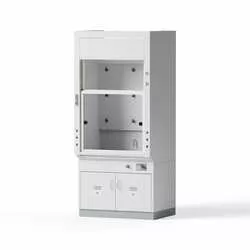 Laboratory fume hood, 1200x2730x970mm, funnel sink, 6 x 230V, 1 x cold water tap, 1 x CA, 1 acid-alkali cabinet B-1100mm 2 hinged doors
