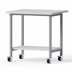 Rolltisch, 900x900x750mm, Tischplatte Melamin, Ablageboden
