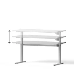 Labortisch, 1500×710-1170x750mm, Tischplatte Melamin, elektrisch höhenverstellbar