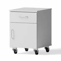 Mobile cabinet for sitting desks, 440x652x540mm, 1 hinged door, 1 drawer
