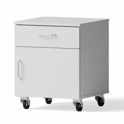 Mobile cabinet for sitting desks, 526x652x540mm, 1 hinged door, 1 drawer