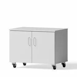 Mobile cabinet for sitting desks, 826x652x540mm, 2 hinged doors