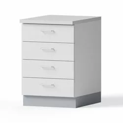 Stehtisch, 600x900x750mm, Tischplatte Melamin, 1 Unterschrank B-600mm, 4 Schubkästen

