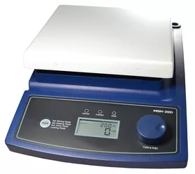 Magnetic stirrer with heating, MSH-20D, plate 180x180mm, max. 20L, 80-1,500rpm, dig. Controller, timer: 99 hr./59 min., Tmax. 380°C
