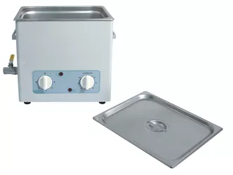 Ultrasonic cleaner, analogue, WUC-A01H, stainless steel housing, with lid, volume: 1.2 L, room temp. or fixed 65°C