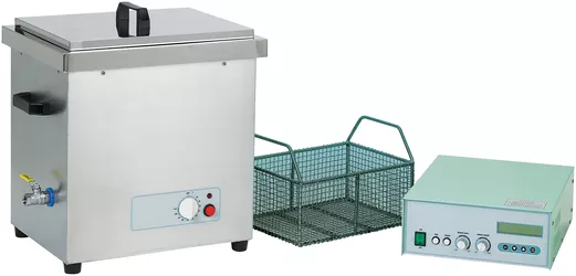 Ultrasonic cleaner, digital, WUC-D47H, stainless steel housing, with lid, external controller, 47 litres, timer, room temp. up to 105°C